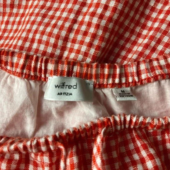 Aritzia Bouquet Linen Skirt Gingham Red White M - Picture 5 of 6